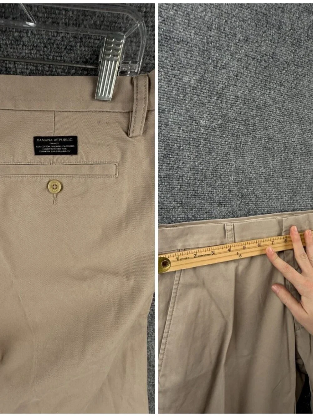 NWD NWT Banana Republic 32x32 Dawson Chino Beige Cotton Pants Adult Flat Front